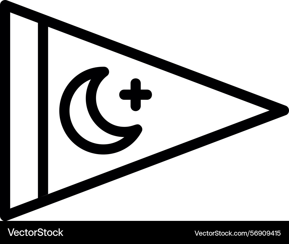 Nautical flag linear style icon design Vector Image