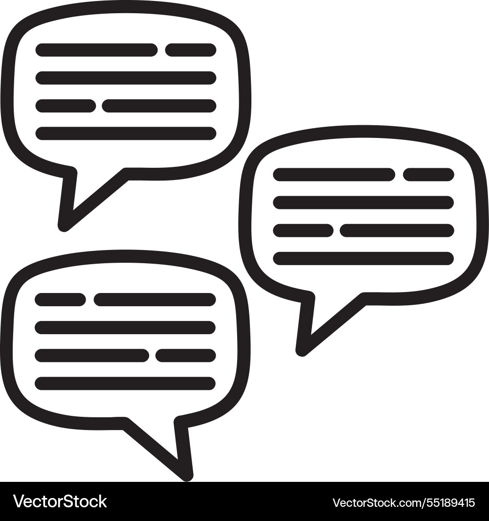 Speech bubble line icon design Vector Image