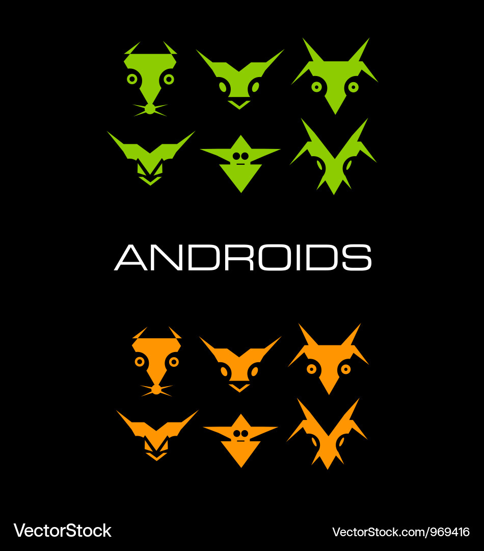 Android Roboter-Symbole Vektorbild