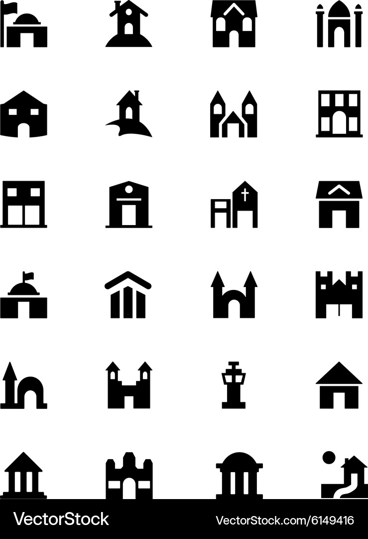 Building Icon Set Vector Image