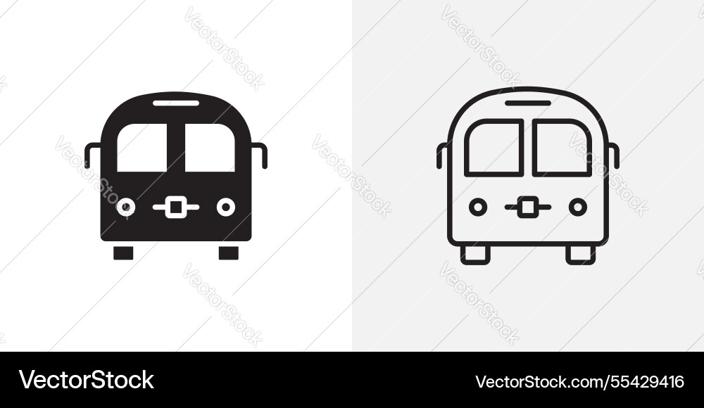 Bus icons pack for apps and ui ux desigs vector image