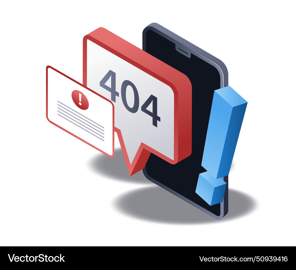 Code 404 Fehlerwarnfenster flach isometrische 3d Code 404 Fehlerwarnfenster flach isometrische 3d vektorbild