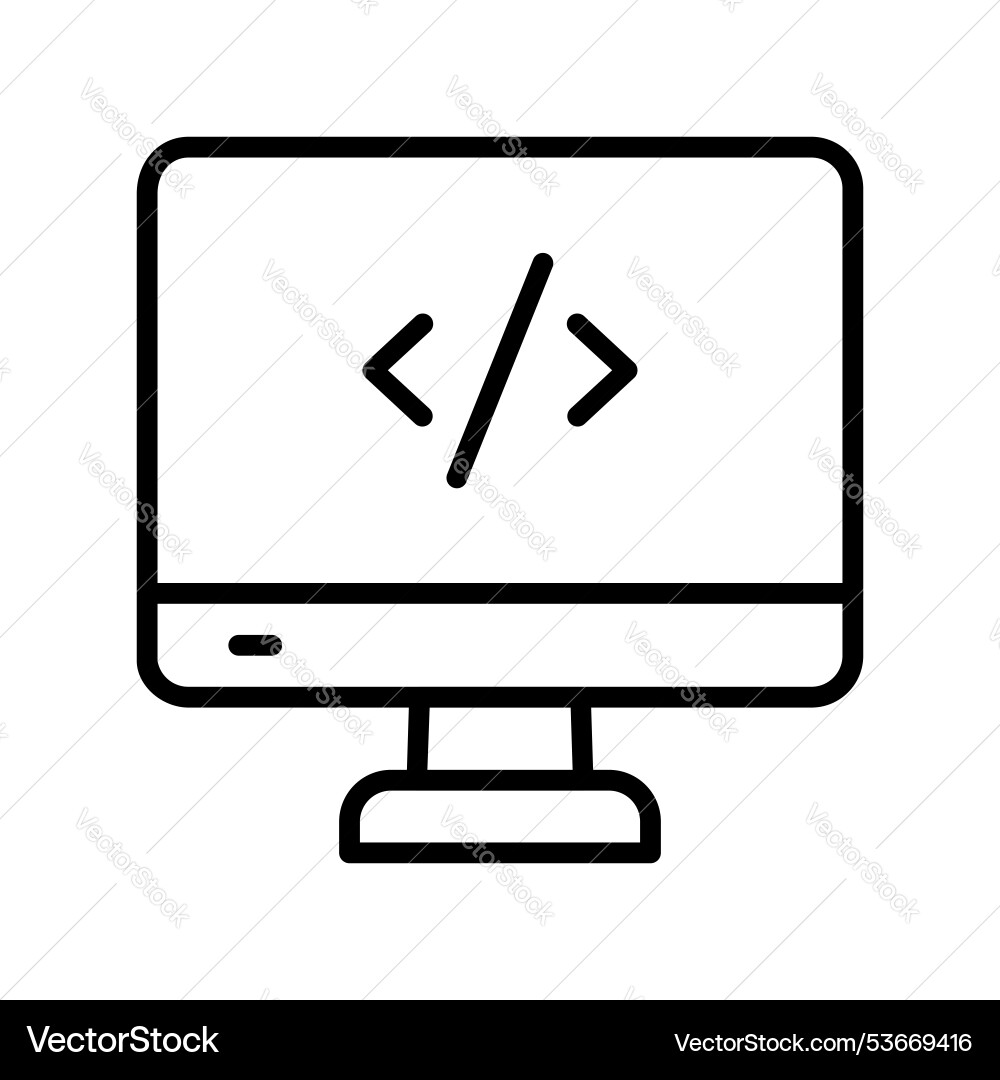 Computer screen icon outline style design Vector Image