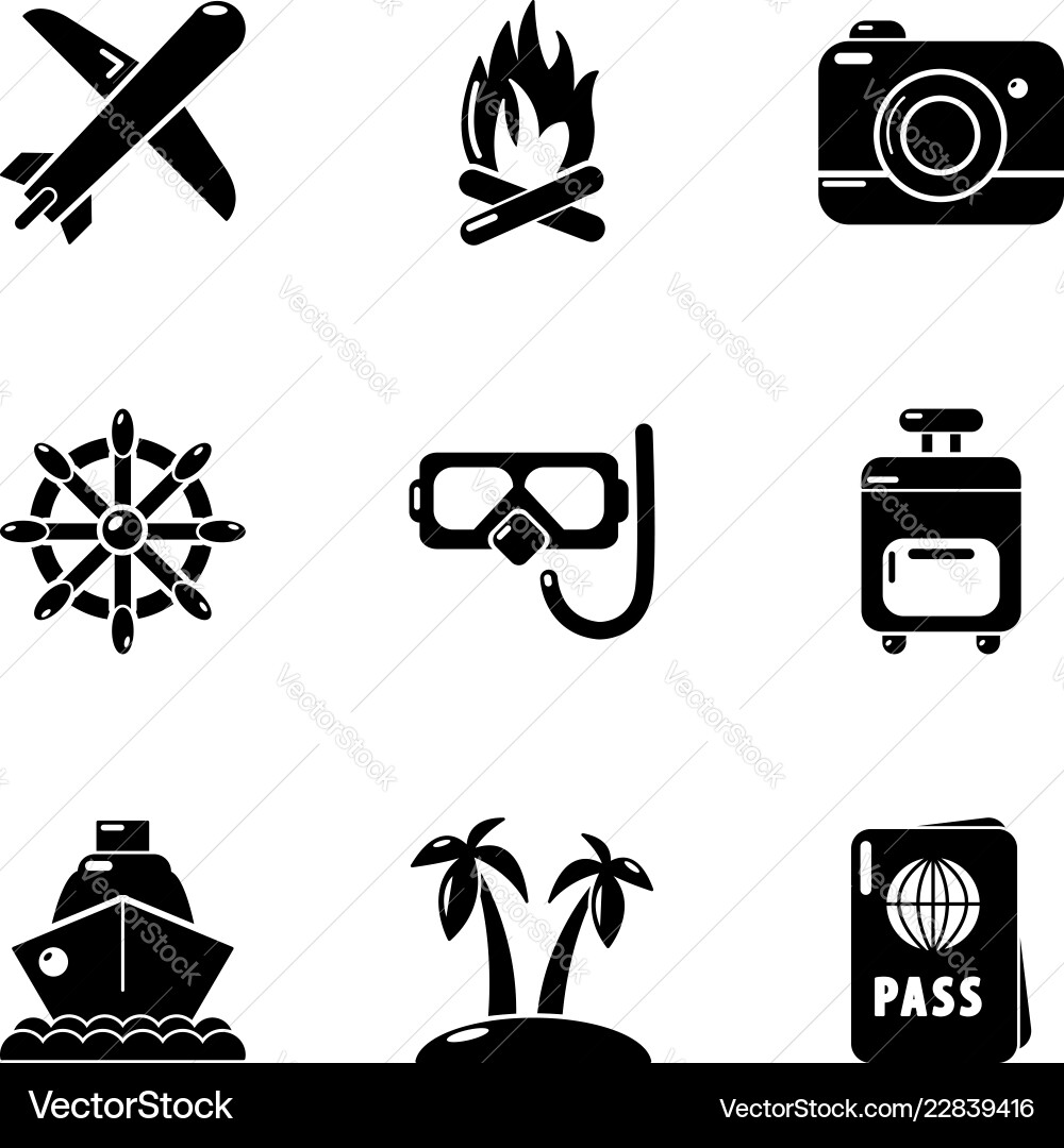 Easy rest icons set simple style Vector Image