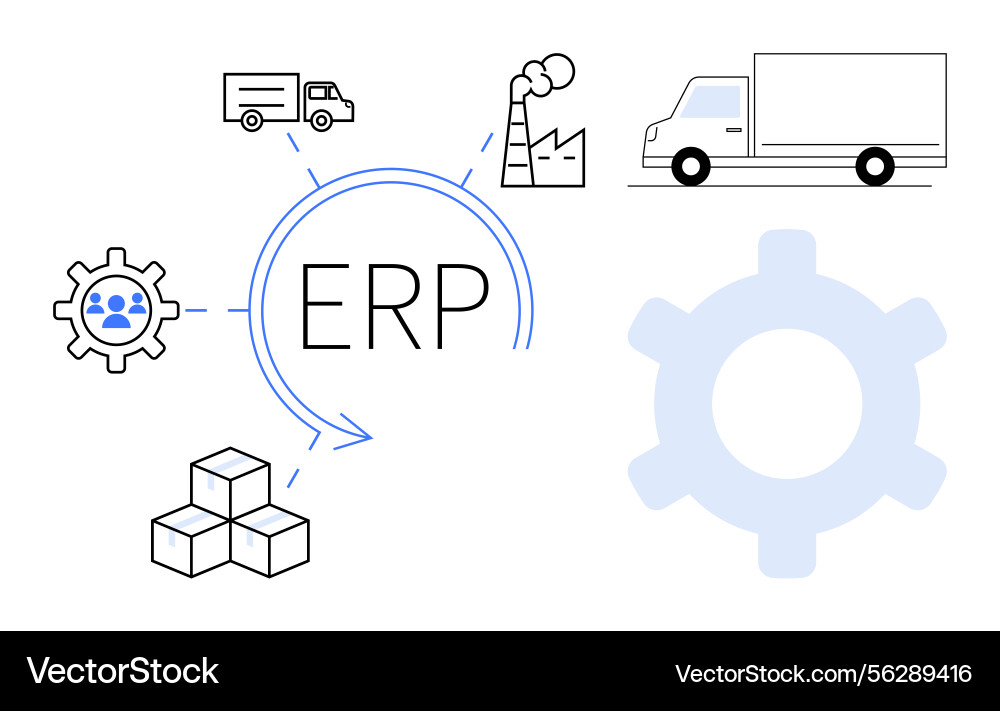 Erp system integration with logistics Erp system integration with logistics vector image