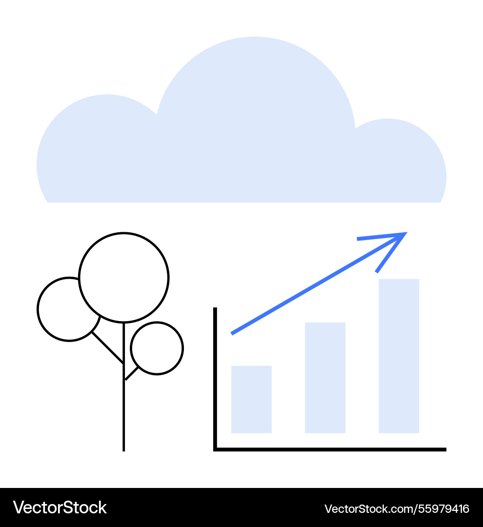 Growth analytics with cloud data and environmental Growth analytics with cloud data and environmental vector image