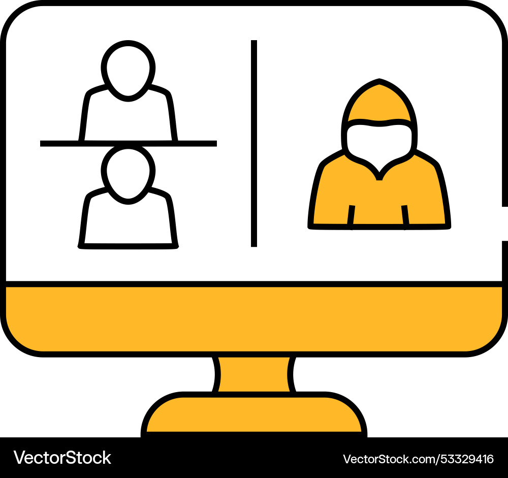 Hacker connected to online discussing icon color vector image