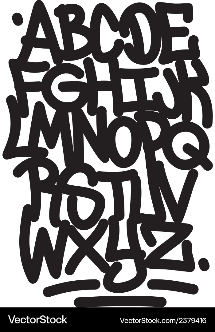 Handwritten Graffiti Lettering Royalty Free Vector Image