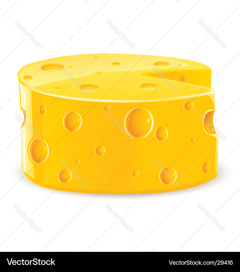 Isolated Cheese Slice Vector Image
