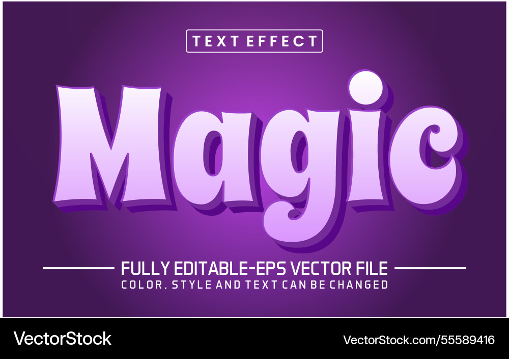 Magic font text effect editable Vector Image