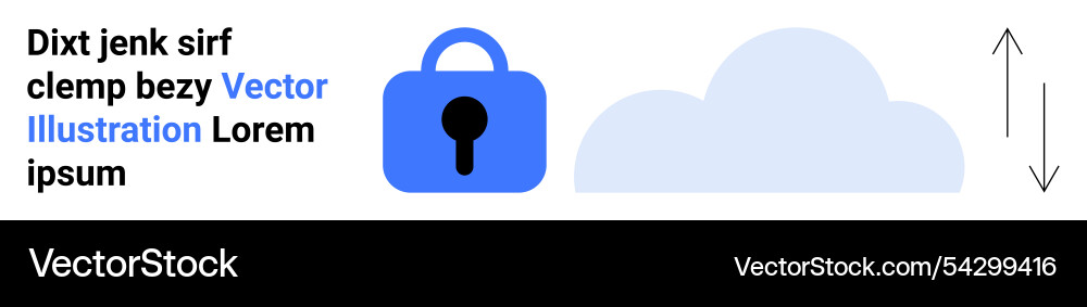 Secure cloud storage concept with lock icon vector image