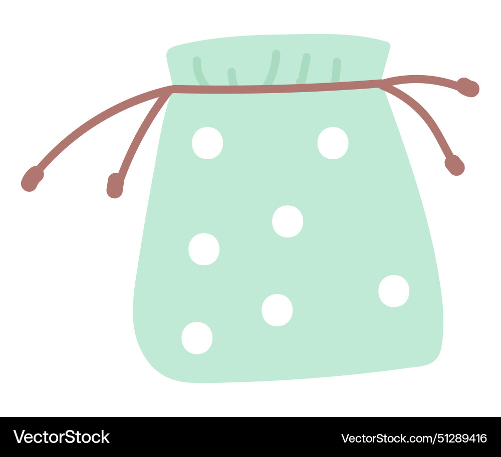 Textile bag with string in flat design cotton Vector Image