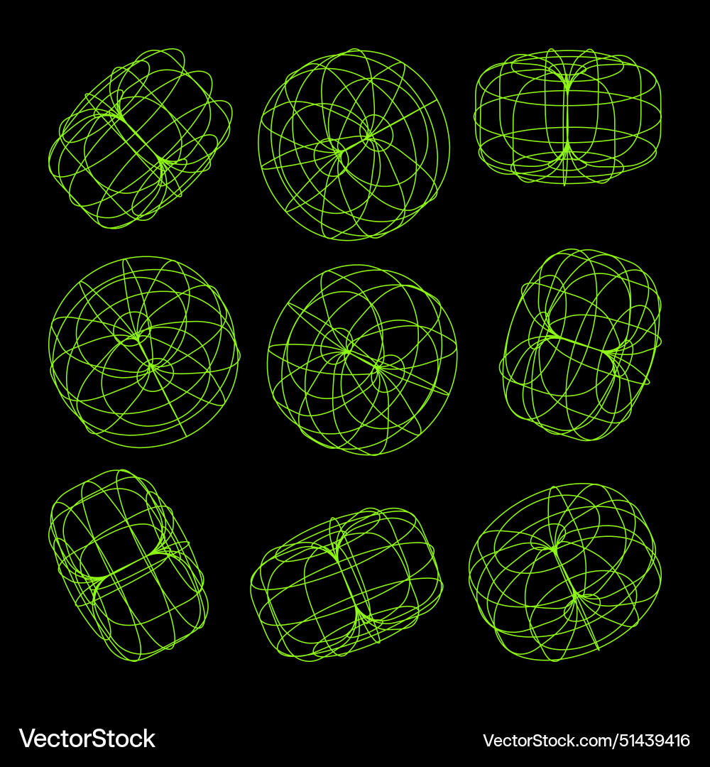 Wireframe lined shapes perspective mesh 3d grid Wireframe lined shapes perspective mesh 3d grid vector image