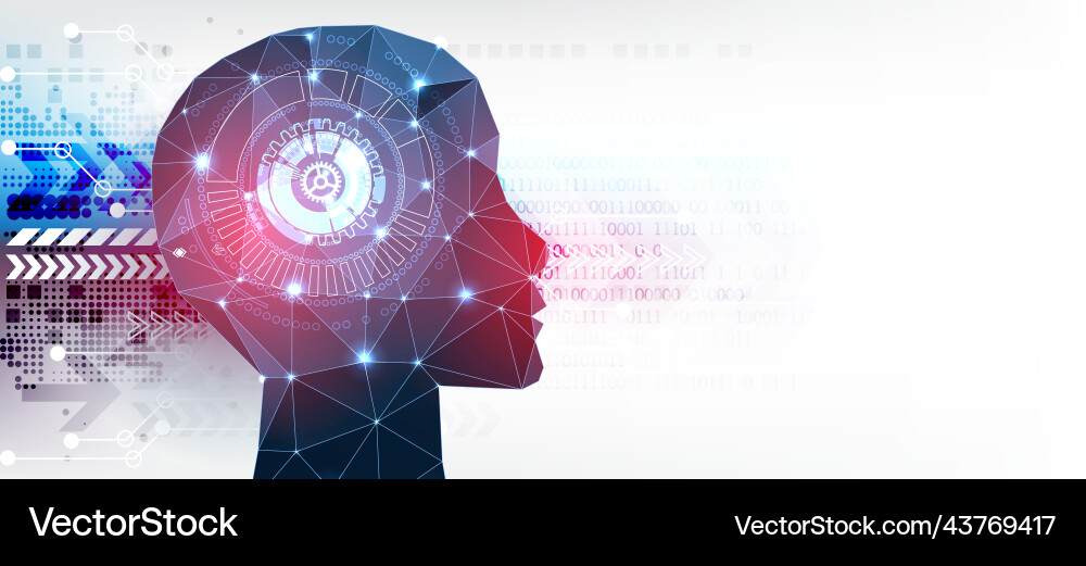 Artificial intelligence concept creative brain Vector Image