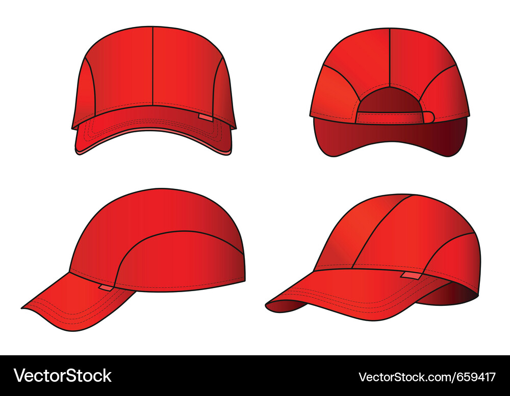 Cap Template - Front View Vector Image