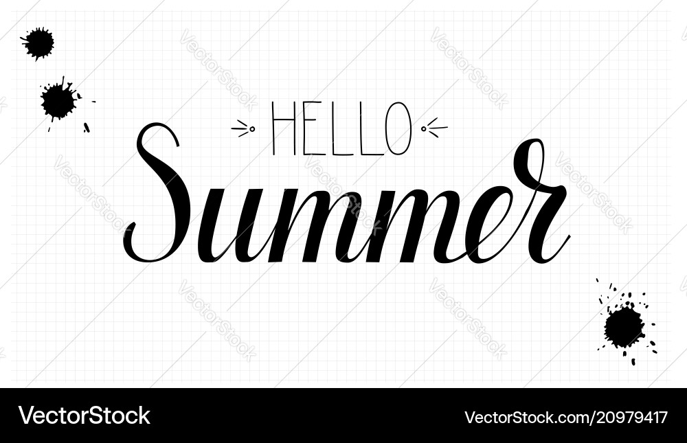 Design of calligraphic text hello summer Design of calligraphic text hello summer vector image
