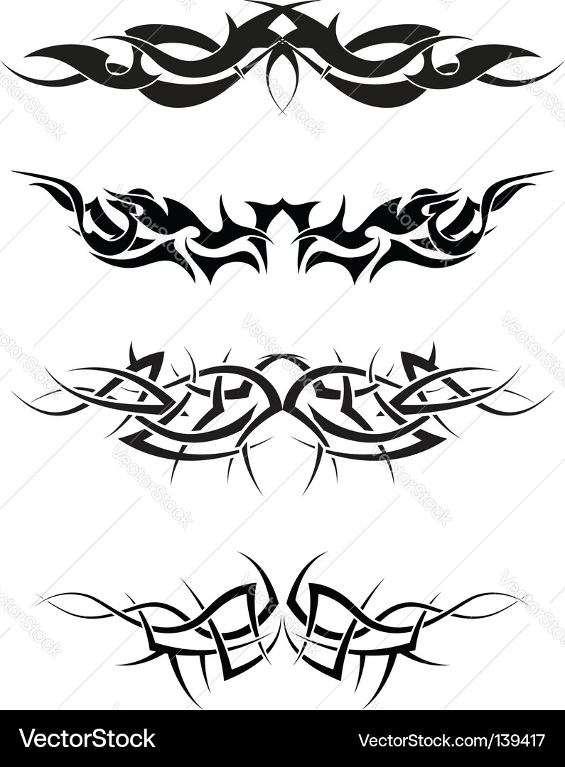 Ornamental Tribal Tattoo Set vector image