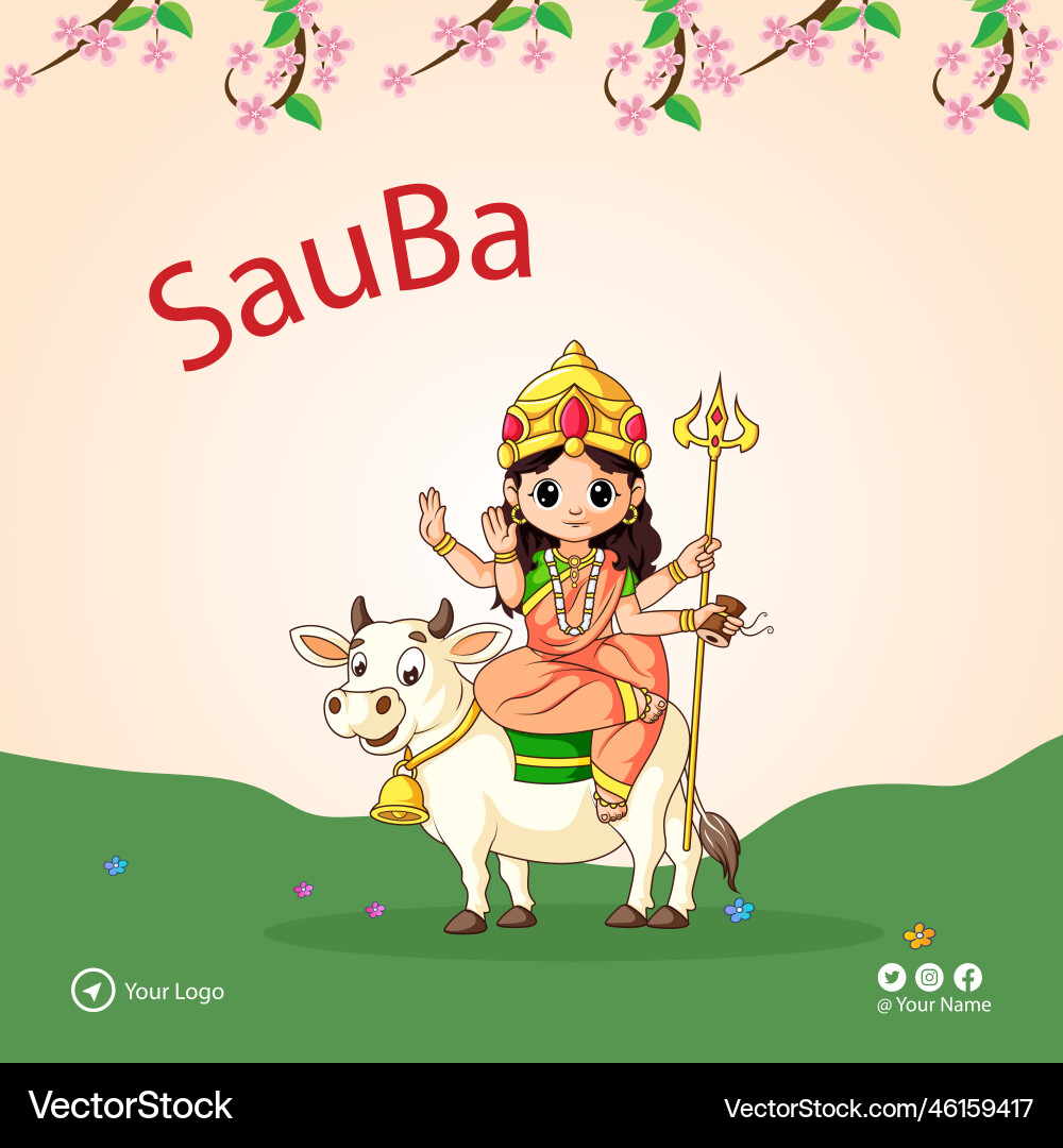 Shubh navratri indian festival banner design Shubh navratri indian festival banner design vector image