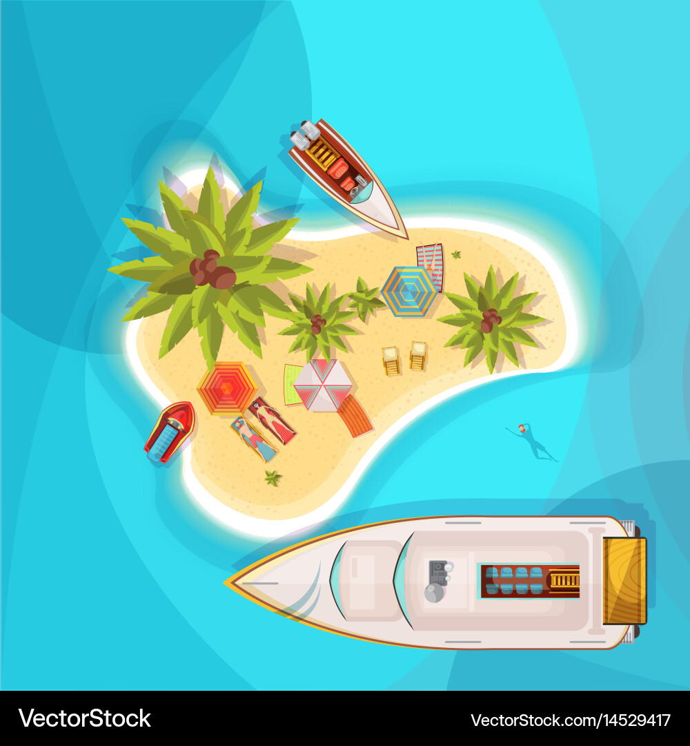 Tropical Island Beach Vector Image