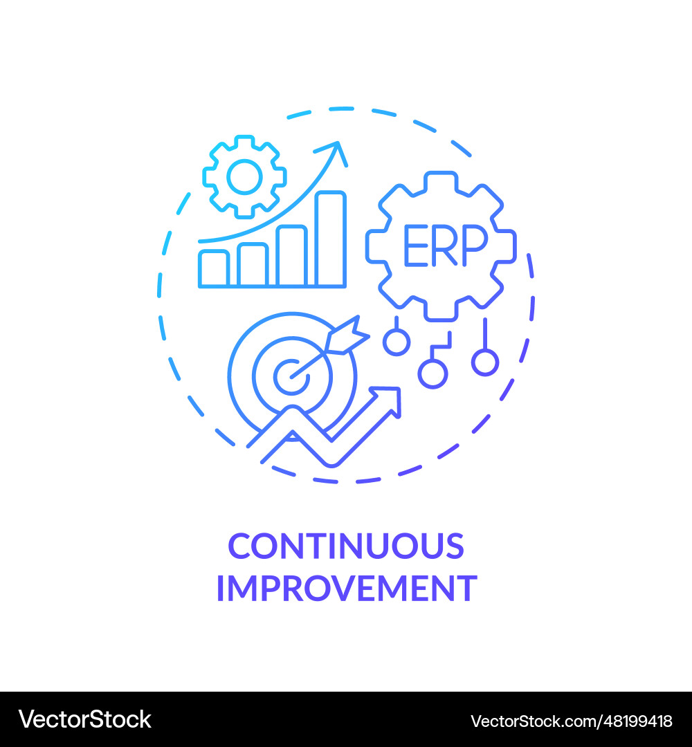 2d gradient continuous improvement line icon 2d gradient continuous improvement line icon vector image