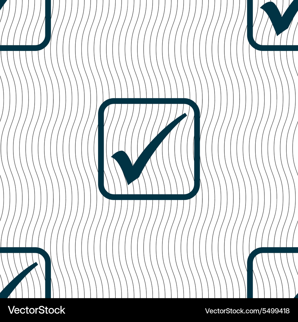 A check mark icon sign seamless pattern Vector Image
