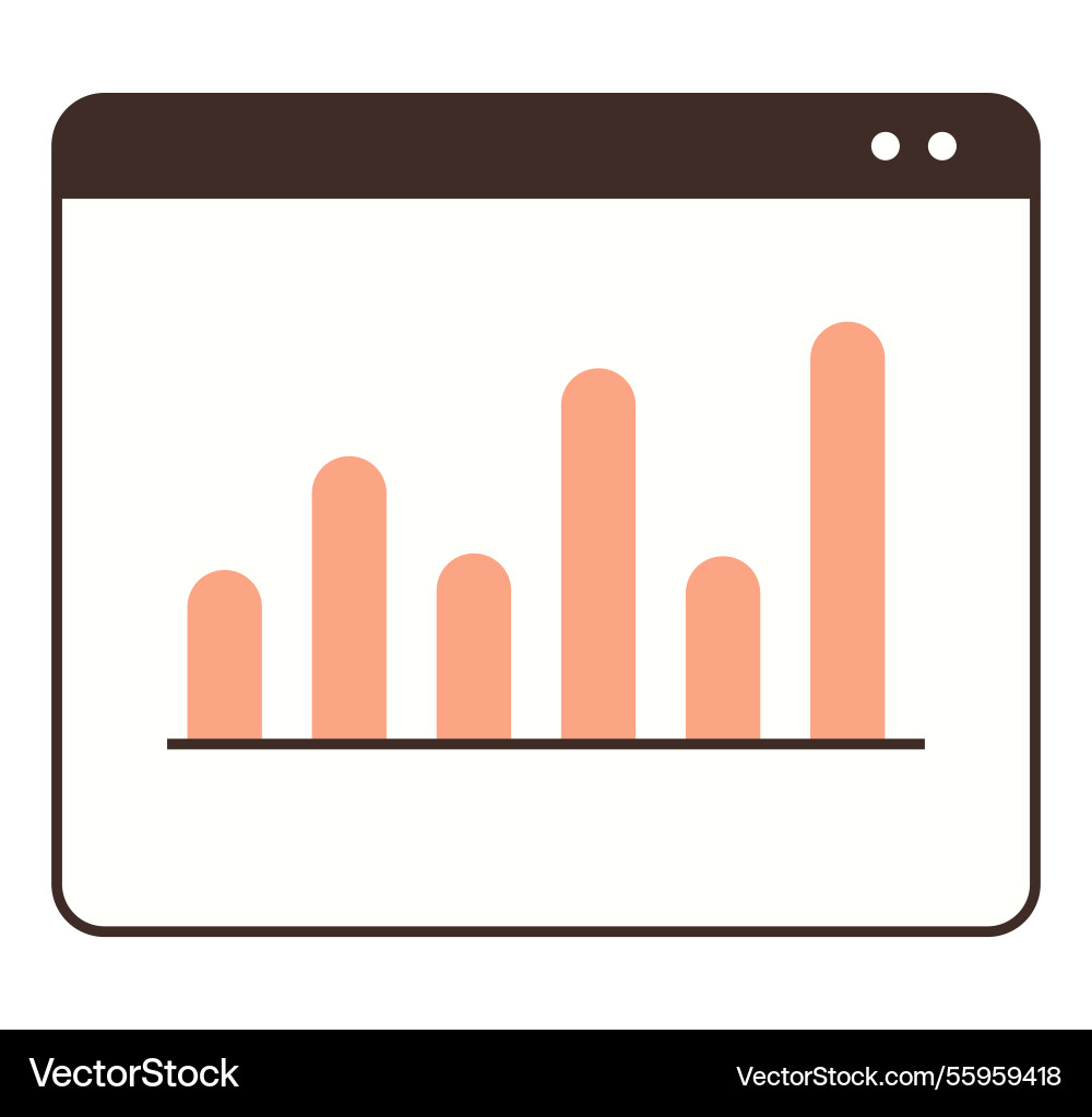 Data visualization with bar graph in a web browser Data visualization with bar graph in a web browser vector image