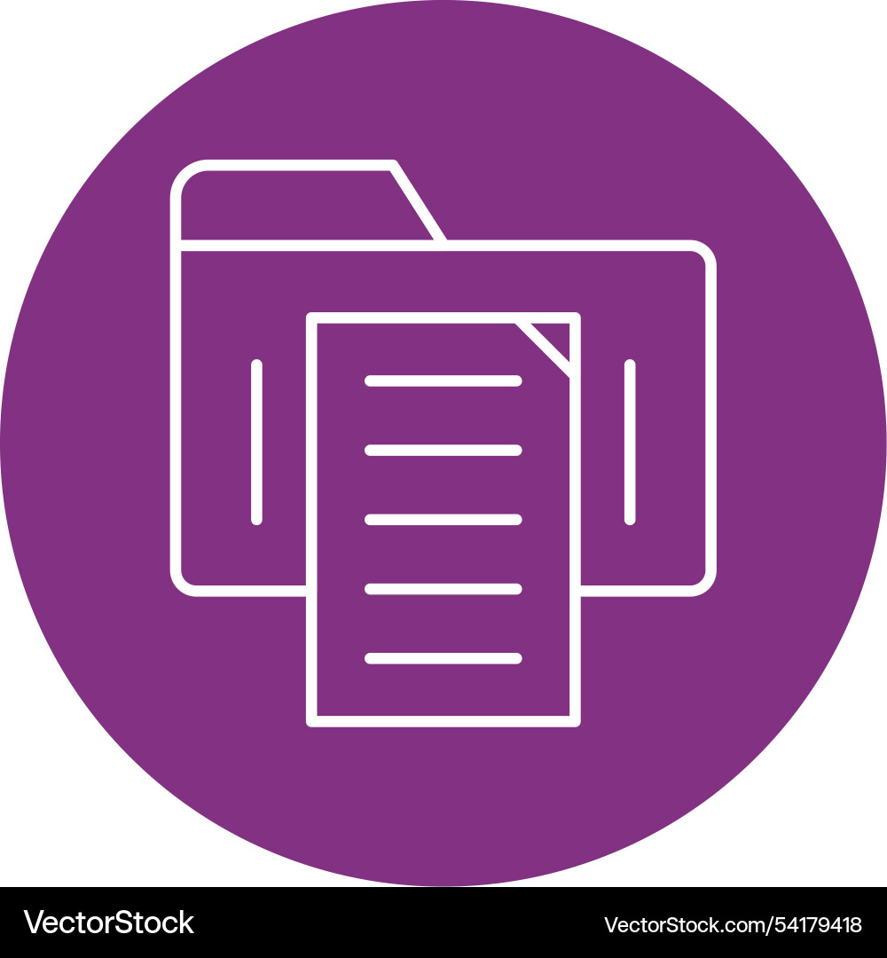 Document line circle icon vector image