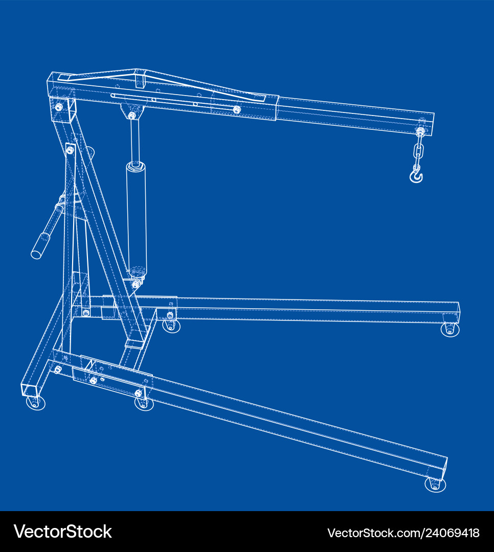 Engine hoist outline rendering of 3d vector image