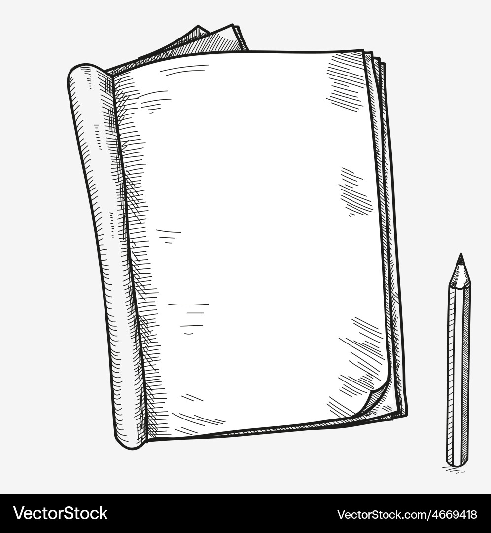 Open Notebook Sketch vector image