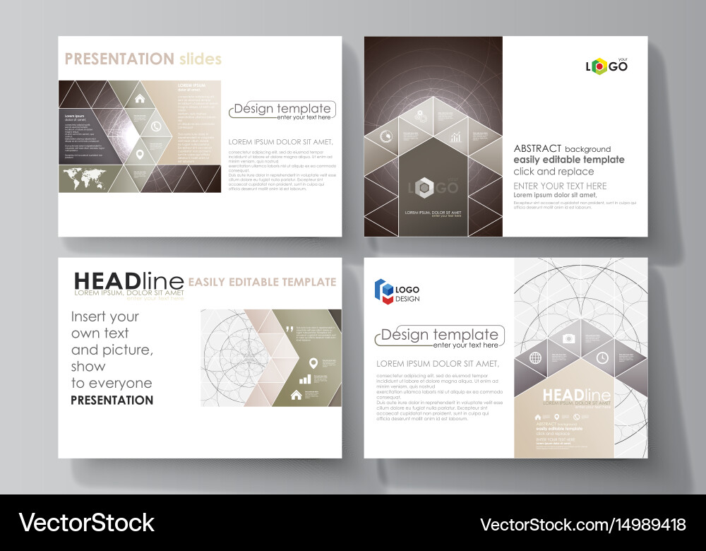 Set of business templates for presentation slides Vector Image