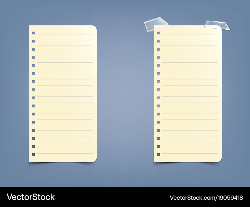 Sheet page in a striped notebook notepad vector image