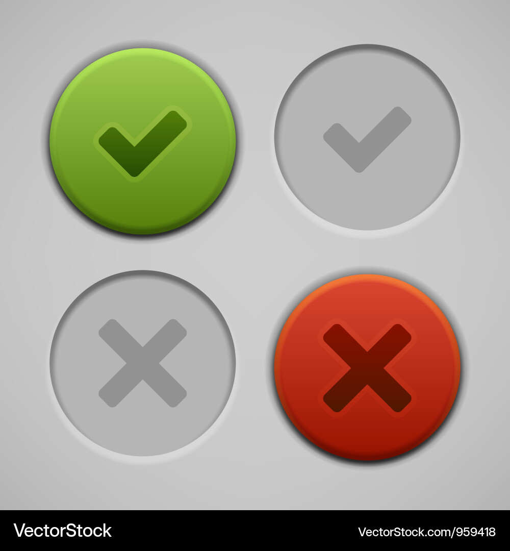 Web site check buttons Vector Image