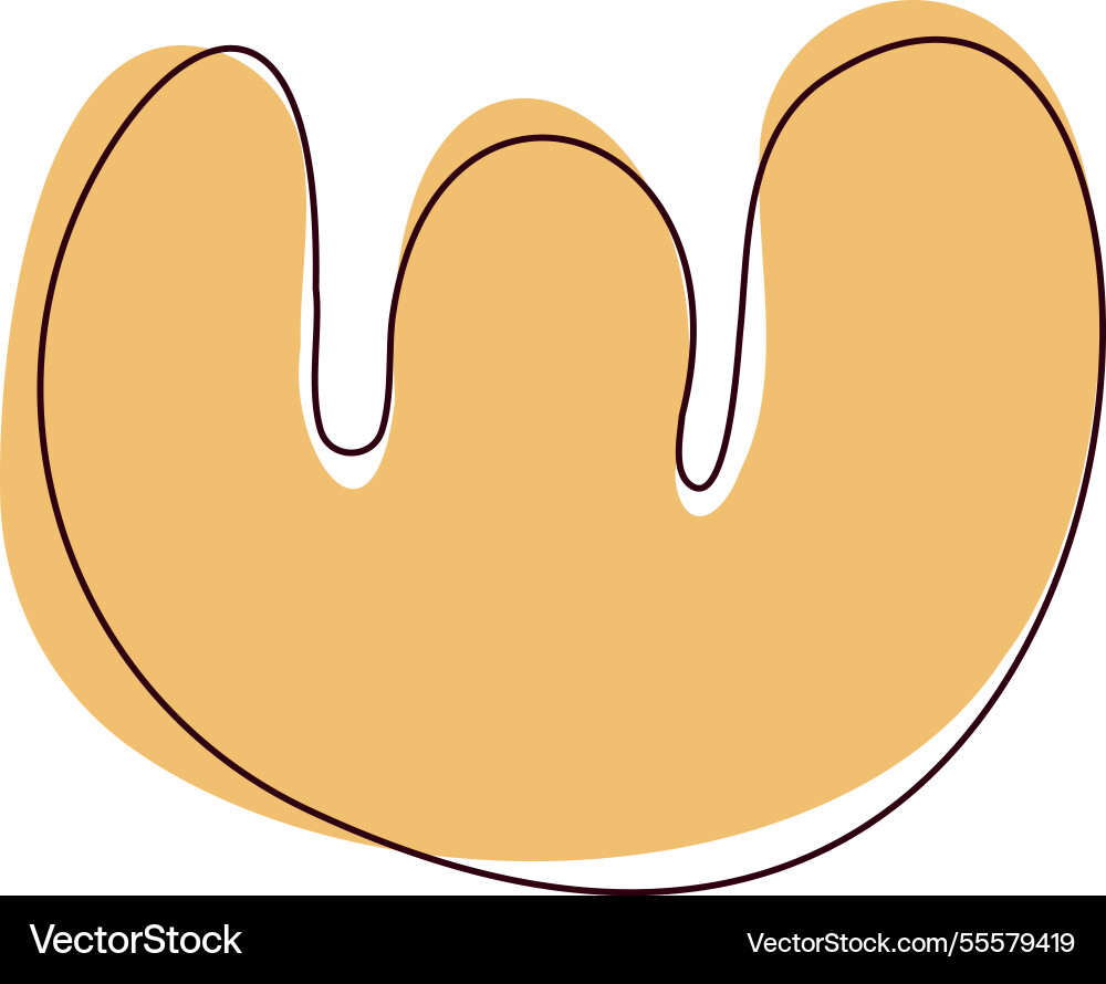 Abstract yellow wave blob shape icon vector image