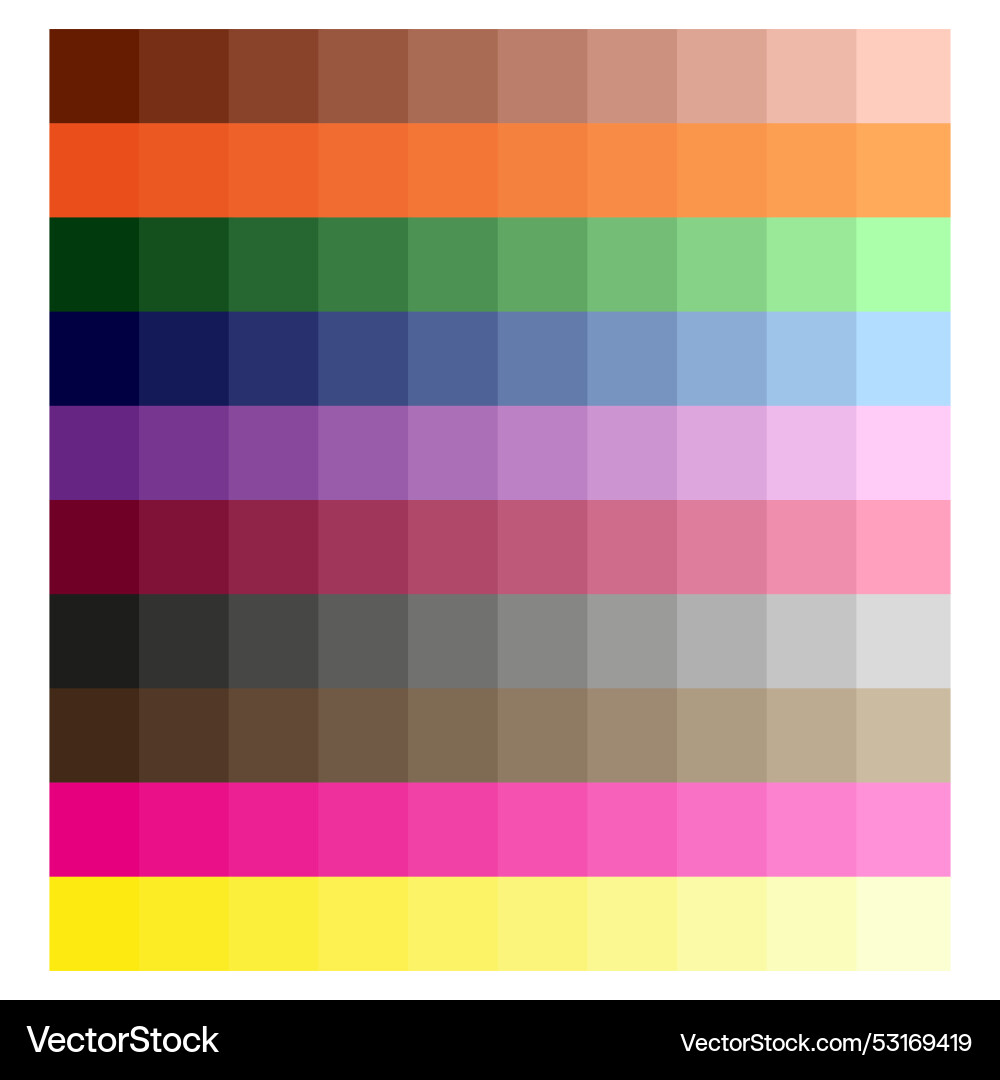 Color palette grid multicolor gradient blocks vector image