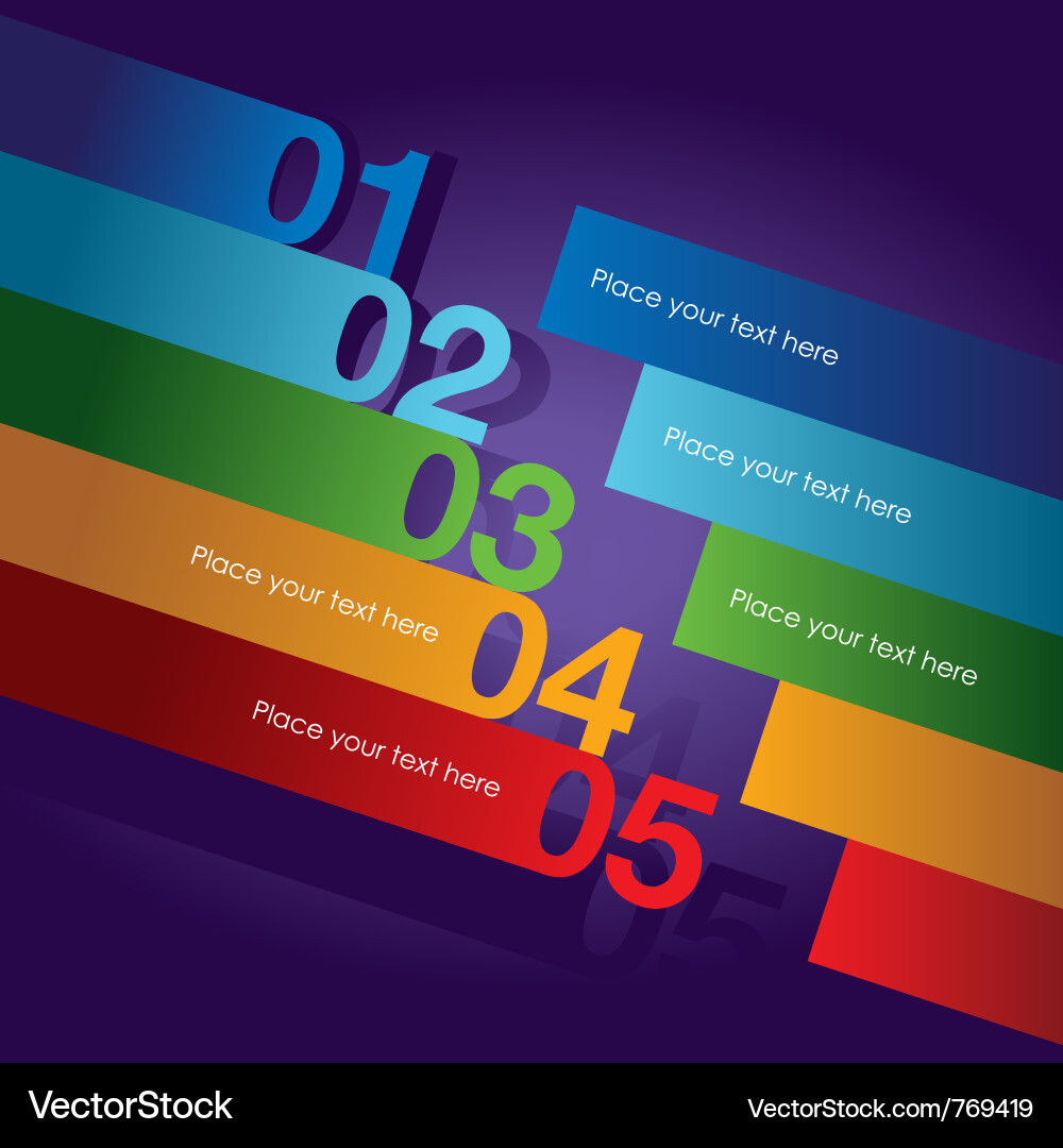 Colorful Number Gradient Background Vector Image