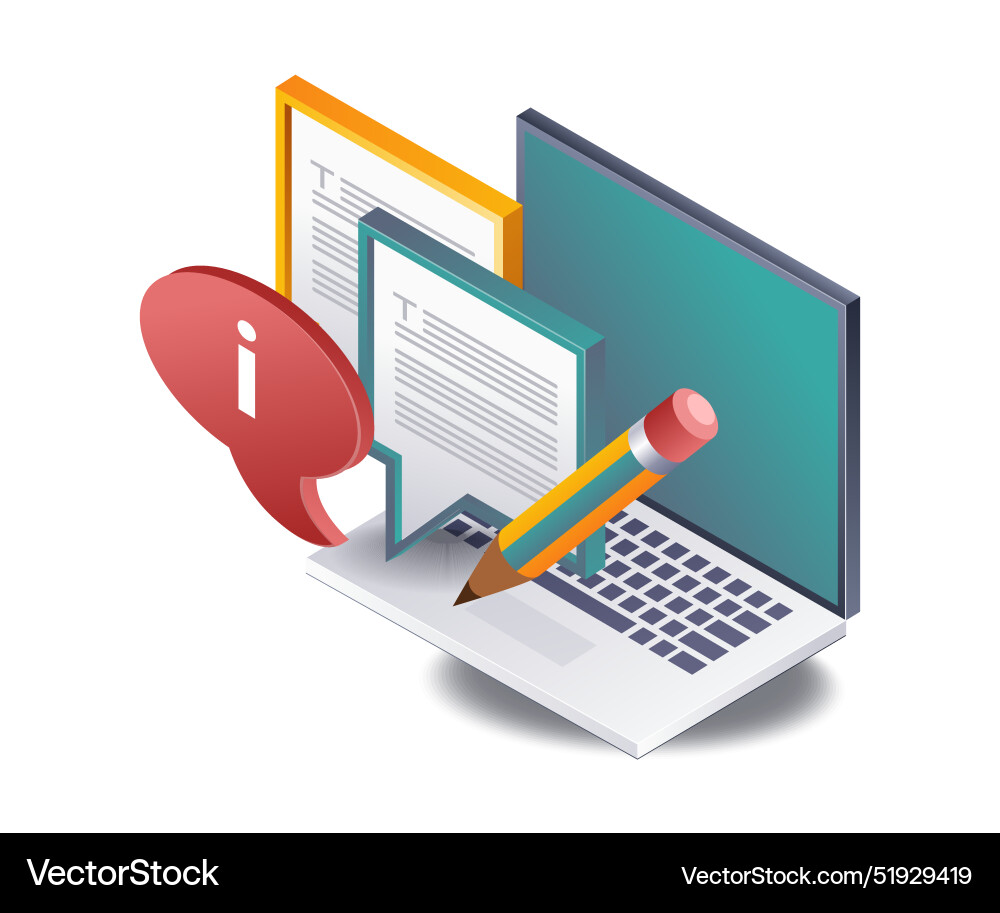 Computer Data Evolution Isometric vector image