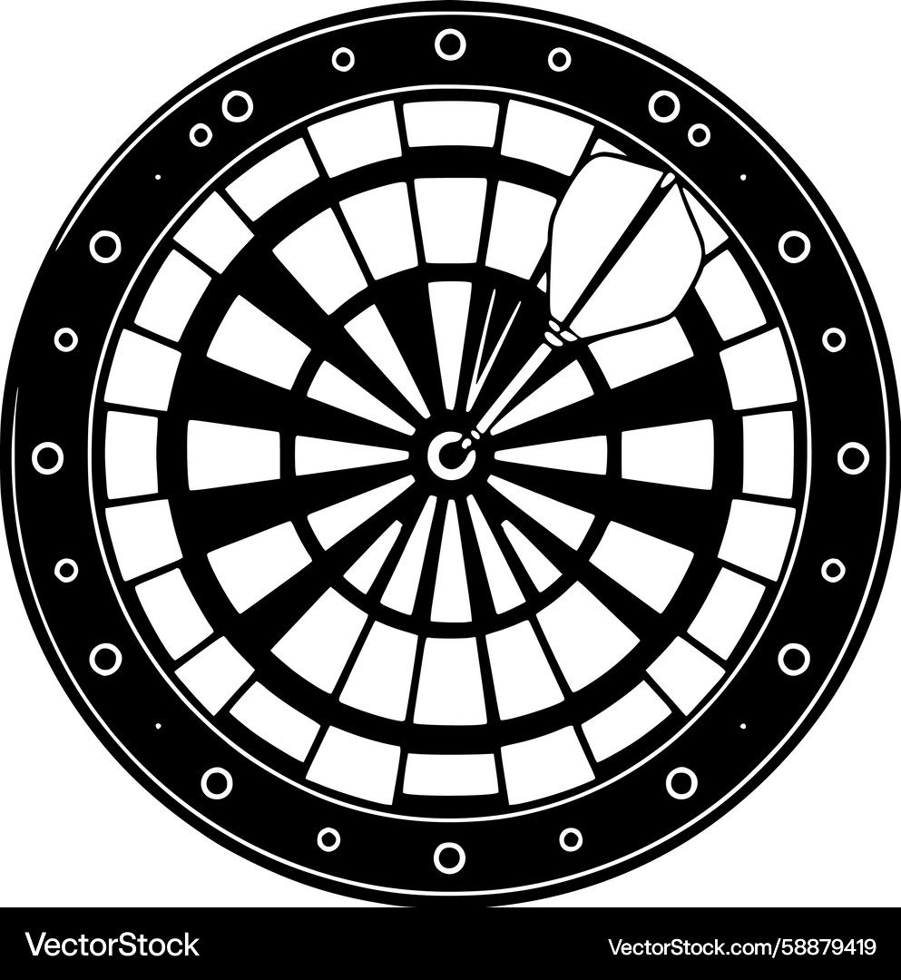 Dartboard with Multiple Darts Vector Image