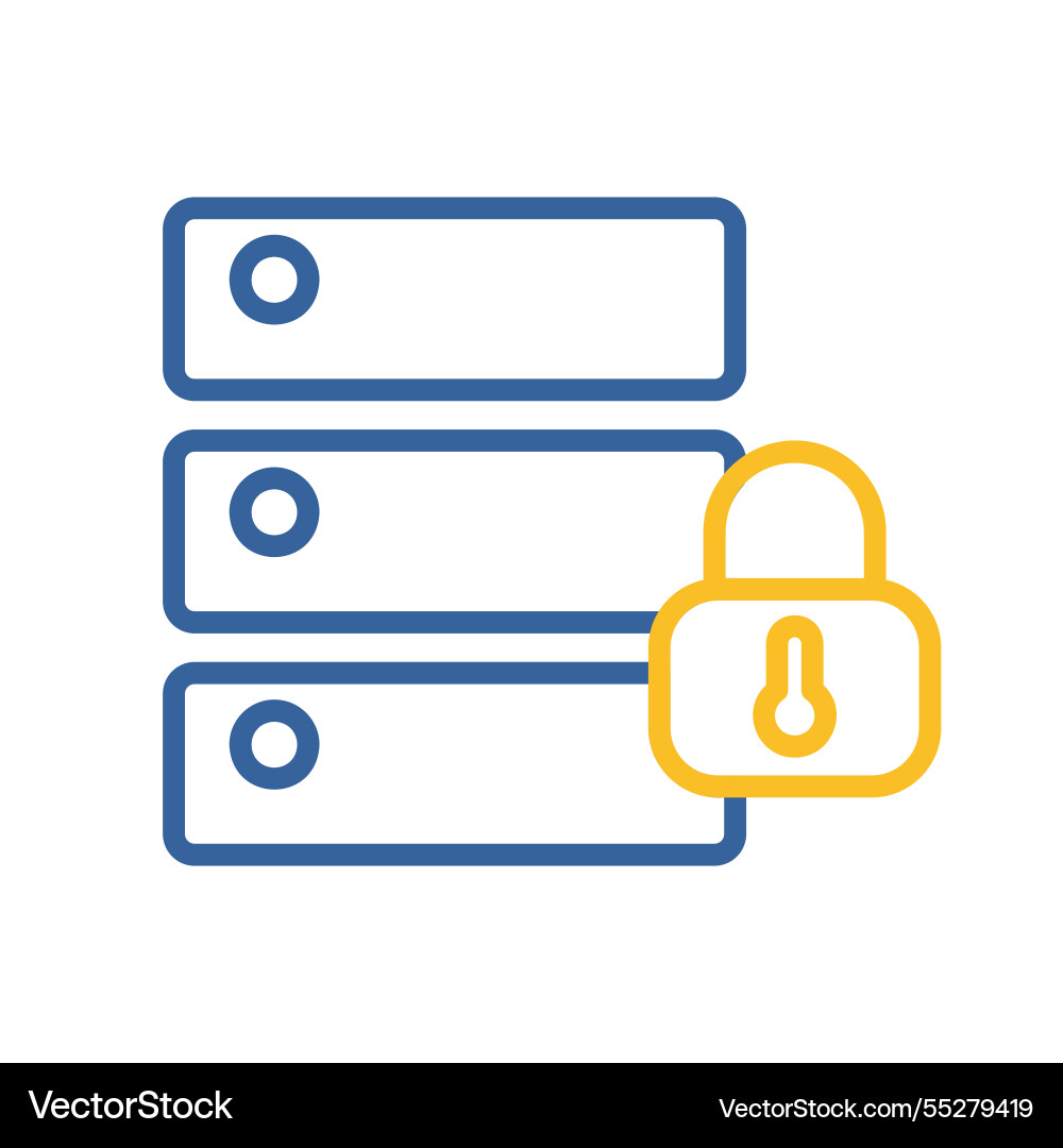 Database padlock icon on white background vector image