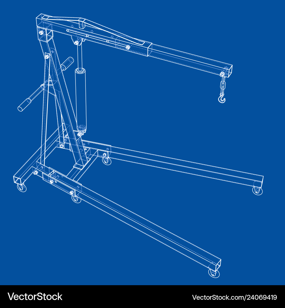 Engine hoist outline rendering of 3d Engine hoist outline rendering of 3d vector image