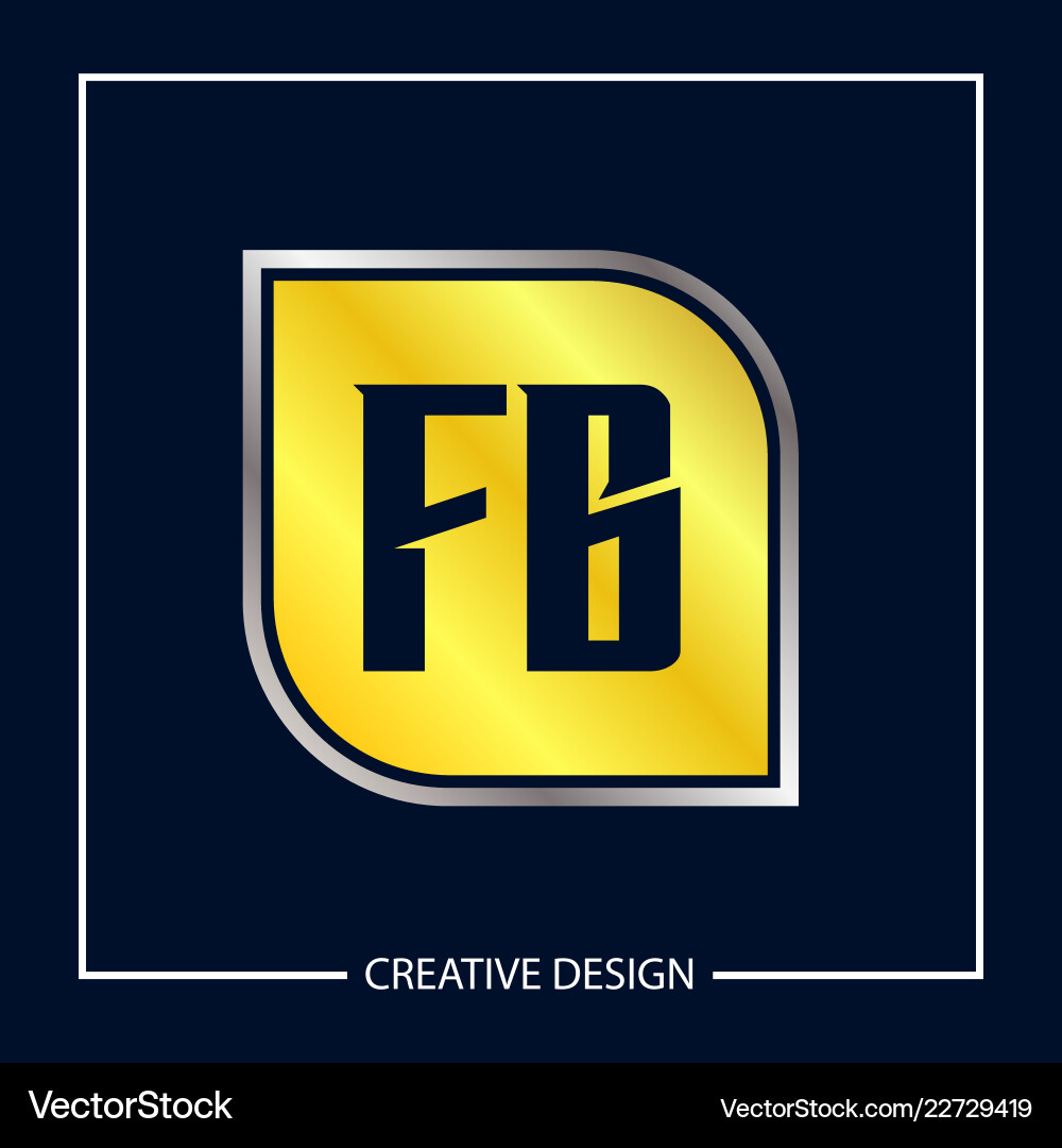 FB Initial Logo Template - Monogram Style Vector Image