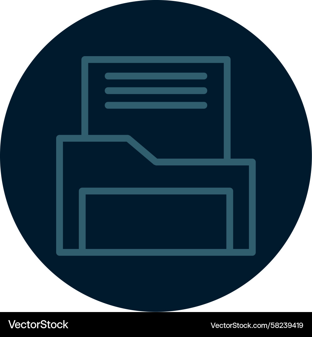 File Folder Line Icon Vector Image