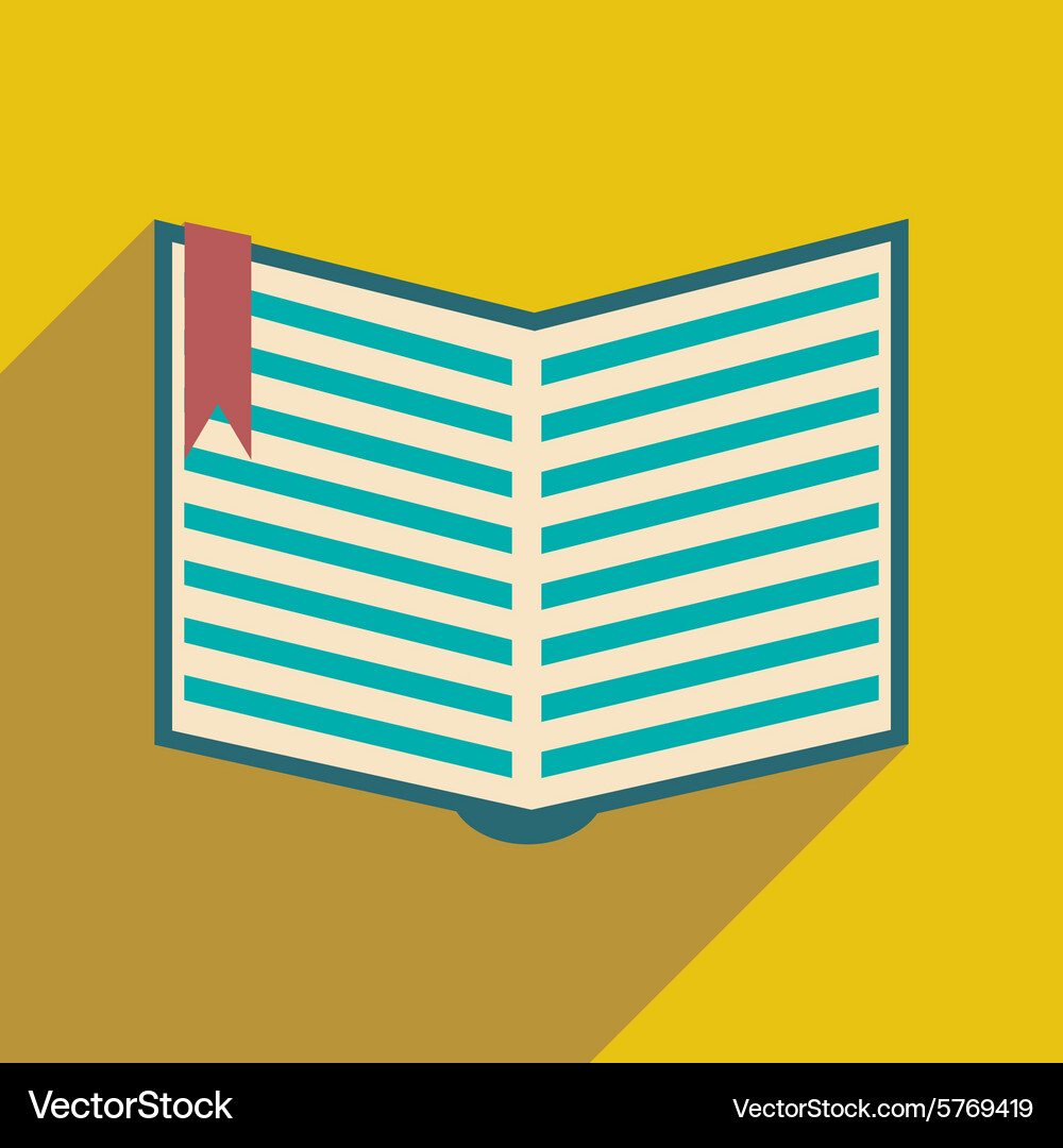Flat with shadow icon and mobile application open Vector Image
