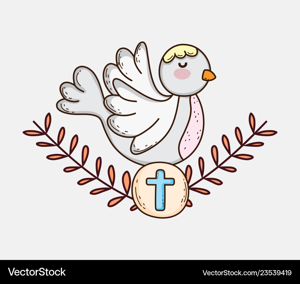 My first communion with dove and host My first communion with dove and host Vector Image