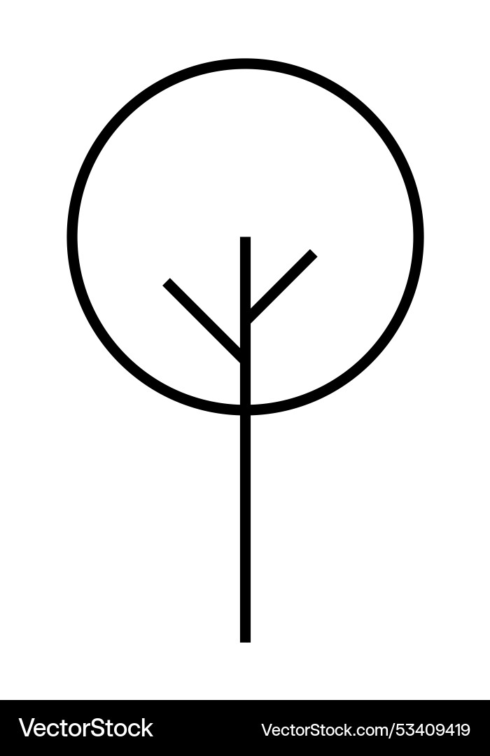 Simplistic tree design with circular canopy vector image