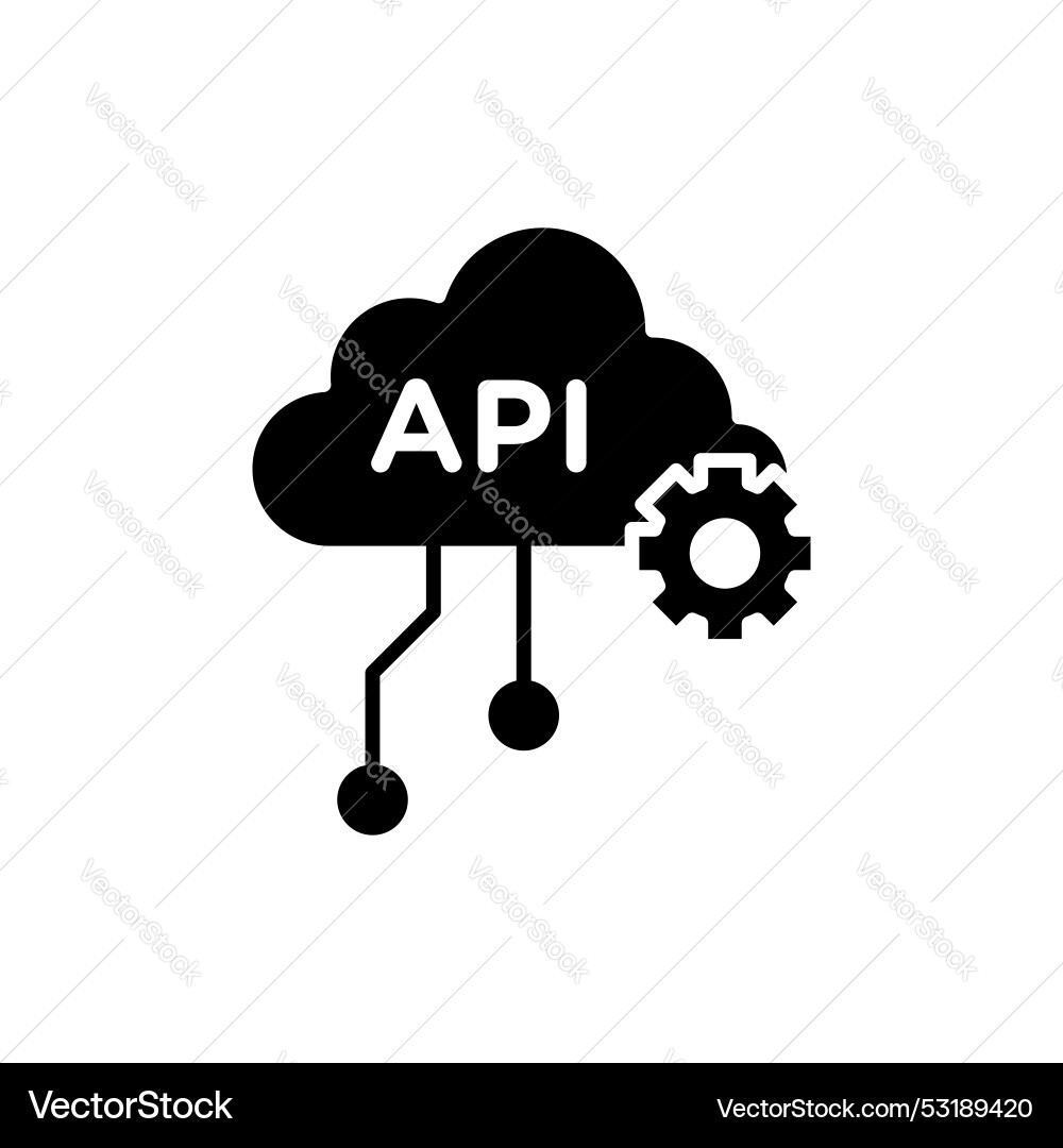 Api icon isolated on white background vector image