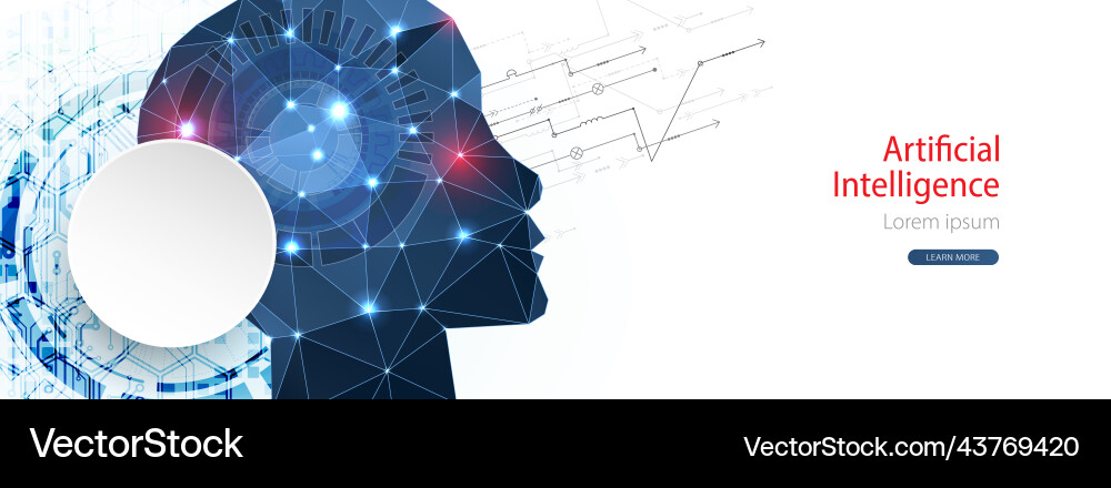 Artificial intelligence concept creative brain Vector Image