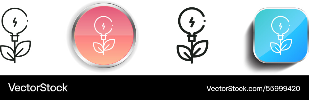 Light bulb icon thin linear regular and button vector image
