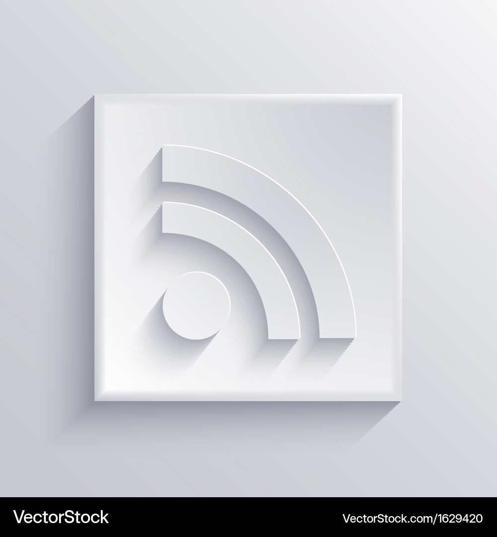 Modern Square Icon - RSS Feed Vector Image