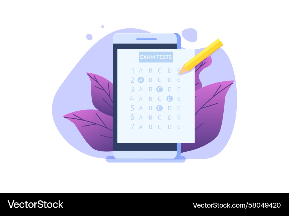Online Testing & Exam Concepts Vector Image