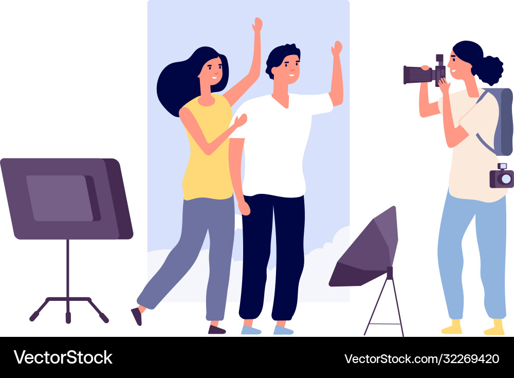 Professionelle Fotografen und Modelle Vektorbild